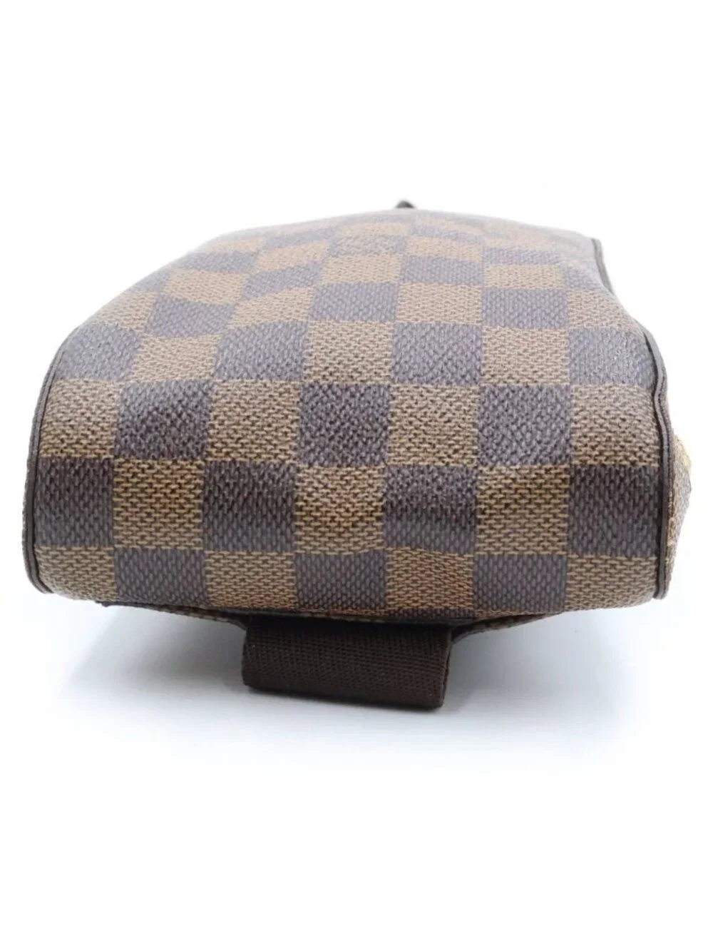 Louis Vuitton Damier Geronimos Shoulder Bag Brown Leather Gold